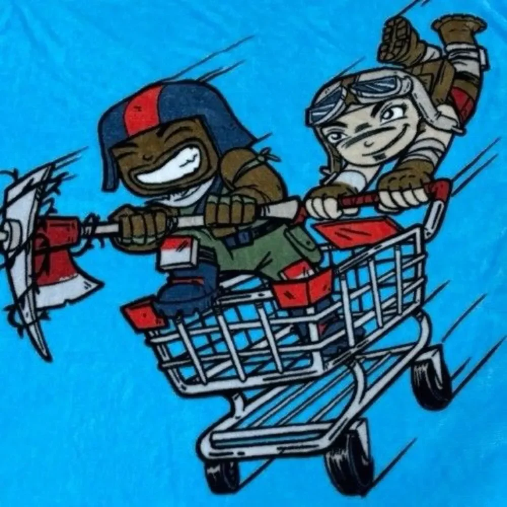 Fortnite Soft & Cuddly Plush Throw Blanket 40x50 Children Nap Time Shopping Cart